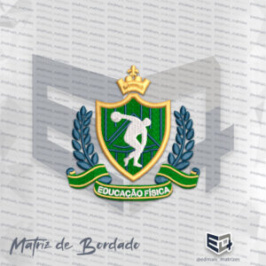 Matriz de Bordado Educação Física Coroa Brasão
