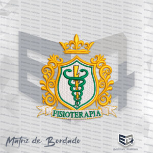 Matriz de Bordado Fisioterapia Brasão Coroa 5