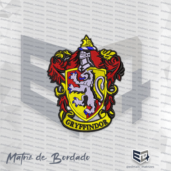 Matriz de Bordado Escola Brasão Gryffindor (Harry Potter)