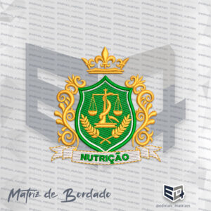 Matriz de Bordado Nutrição Brasão Coroa 1