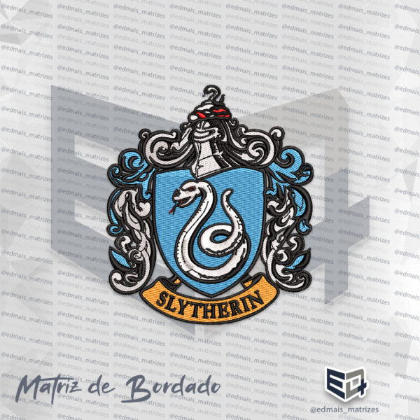 Matriz de Bordado Escola Brasão Slytherin (Harry Potter)