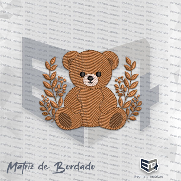 Matriz de Bordado Urso Ramos
