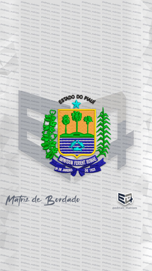 Matriz de Bordado Brasão Estado do Piauí