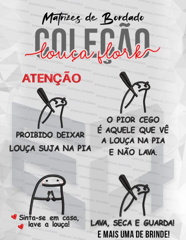 Matriz de Bordado Coleção Louça Flork