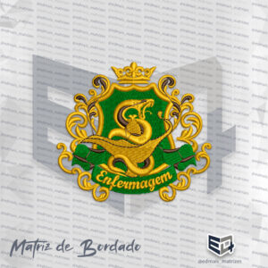 Matriz de Bordado Brasão Enfermagem Coroa 2