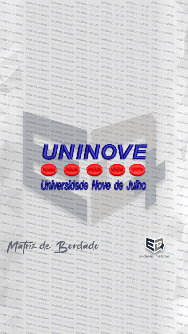 Matriz de Bordado Uninove Universidade Nove de Julho