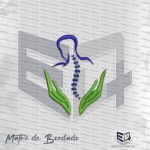 Matriz de Bordado Osteopatia Fisioterapia Logo
