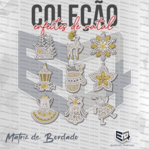 Matriz de Bordado Coleção Natal Enfeites Árvore