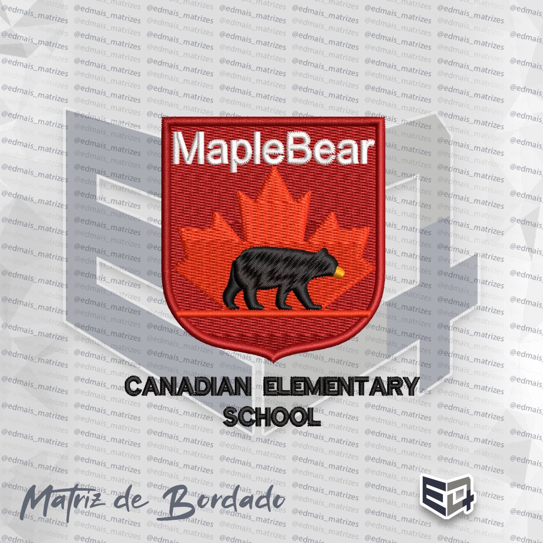Matriz de Bordado Maple Bear - Brasão Canadian Elementary School