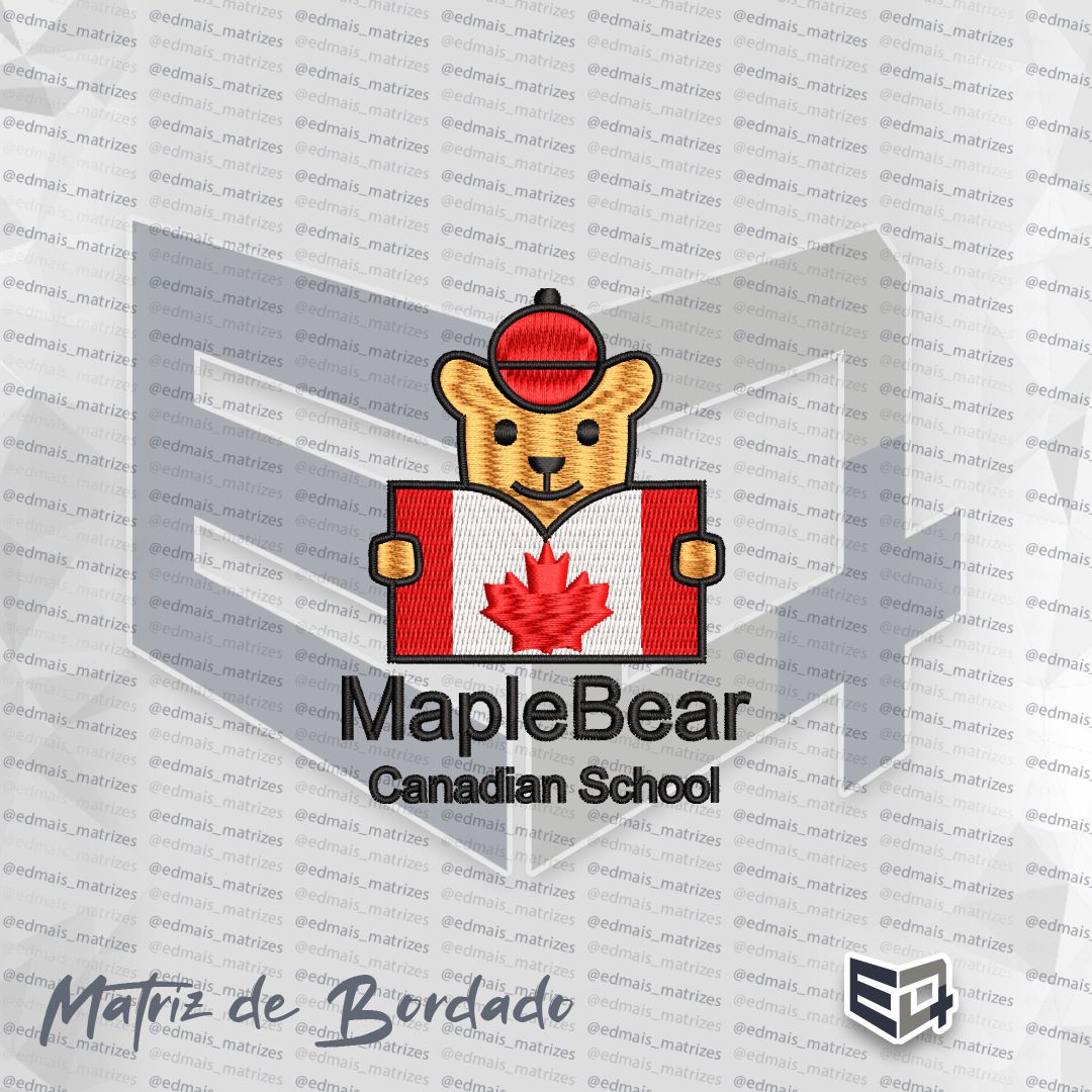 Matriz de Bordado Maple Bear - Canadian Elementary School Logo