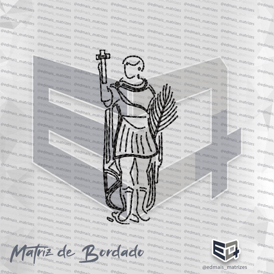 Matriz de Bordado Santo Expedito Redwork Contorno