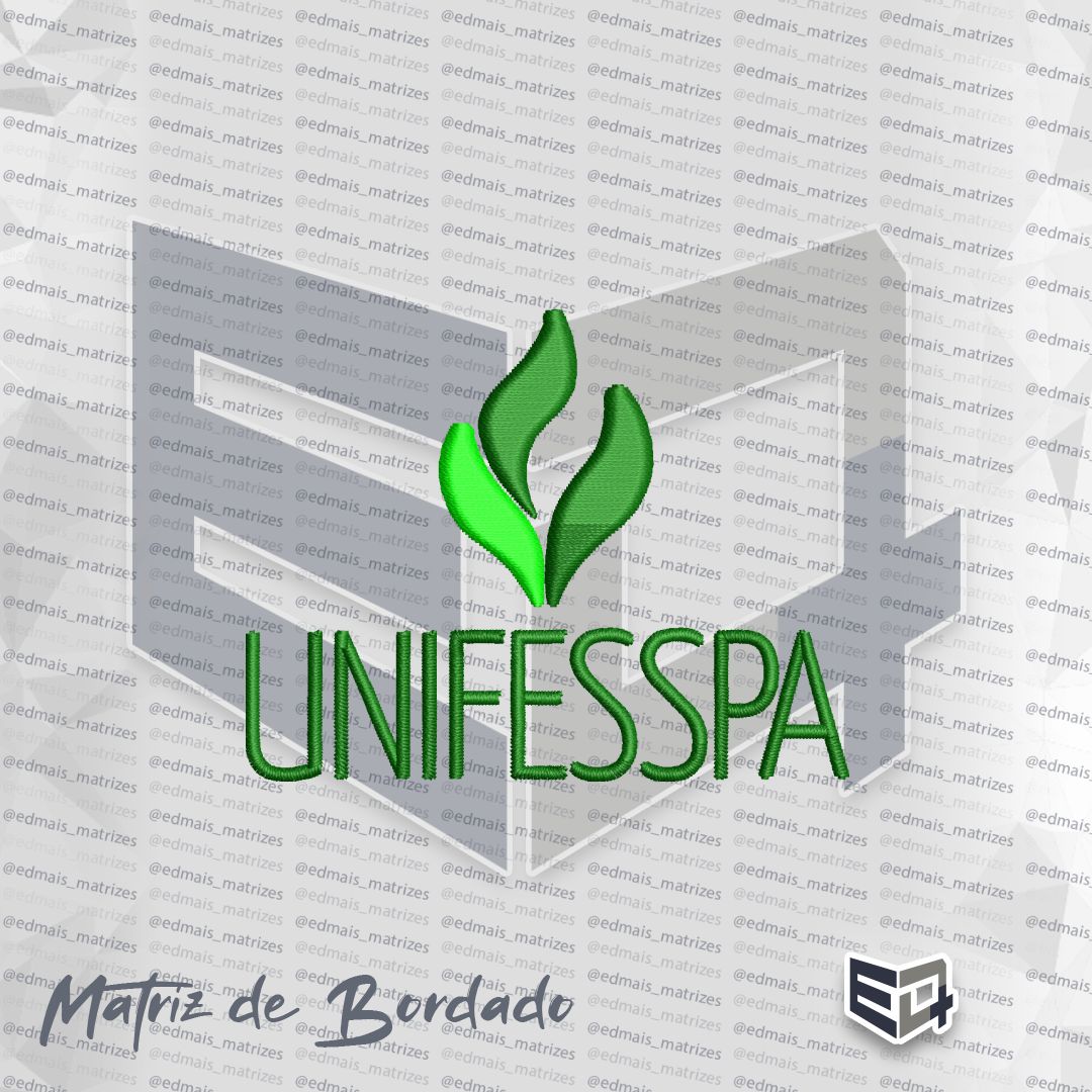 Unifesspa, Marabá, Pará, Matriz de Bordado, Jaleco, Universidade Federal, Logo Unifesspa, Matriz PES, Matriz JEF, Matriz DST, Bordado Computadorizado, Educação, Uniforme Acadêmico, Matrizes Edmais, Personalização de Jalecos, Símbolo Unifesspa