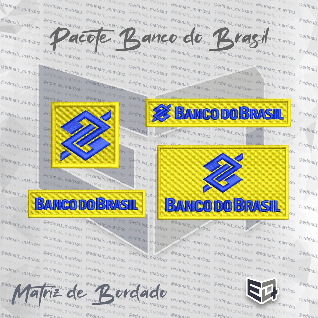 Matrizes de Bordado Banco do Brasil - Logotipo e Assinatura Completa