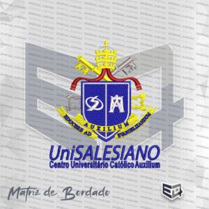 Matriz de Bordado Unisalesiano Brasão Nome