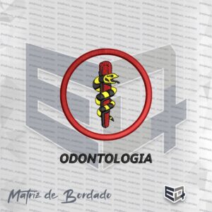 Matriz de Bordado Odontologia Vermelho 13 Padrão Afya