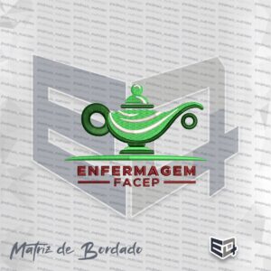 Matriz de Bordado Enfermagem FACEP - Símbolo da Lâmpada e Logo Oficial