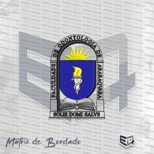 Matriz de Bordado UNESP Odontologia Araraquara - Brasão Oficial com Gral e Sol