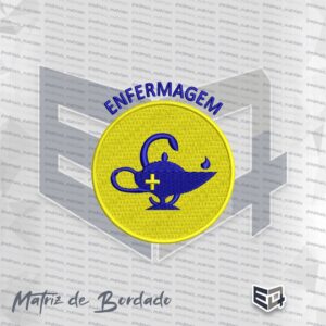 Matriz de Bordado Enfermagem Uninter Brasão Redondo