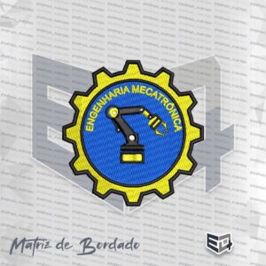 Matriz de Bordado Emblema Engenharia Mecatrônica