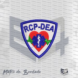 Matriz de Bordado Brasão RCP-DEA Escudo Coração Estrela da Vida